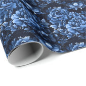 Papier Cadeau Pivoines bleues (Coin rond)