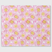 Papier Cadeau Pivoines roses (Plat)
