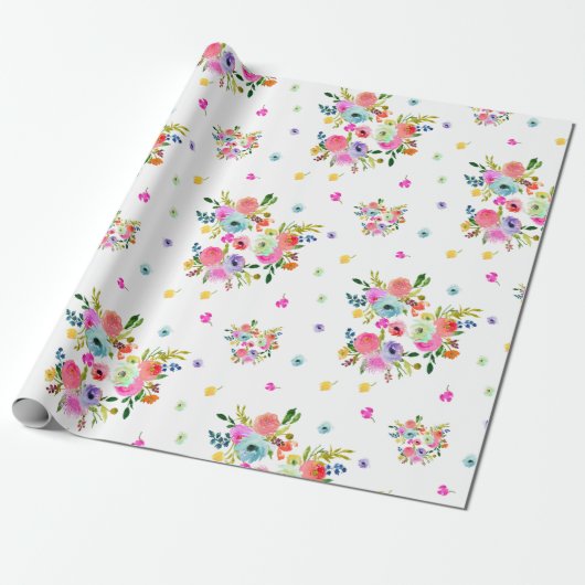 Papier Cadeau Pix-Dezines Aquarelle Ranunculus| DO-IT-YOURSELF a (Déroulé)