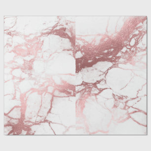 Papier Cadeau PixDezines Marble+Faux Rose Gold