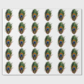 Papier Cadeau PixDezines paon plumes/do-it-yourself arrière - pl (Plat)