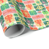 Papier Cadeau Pixel Art Christmas Gifts Pattern (Coin rond)