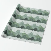 Papier Cadeau Pixel Art Mountain Landscape Pattern (Déroulé)