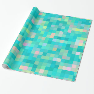 Papier Cadeau Pixel Art Multicolor Motif