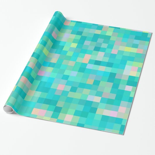 Papier Cadeau Pixel Art Multicolor Motif (Déroulé)
