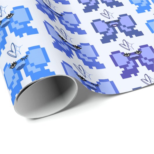 Papier Cadeau Pixel Bow In High Heels Pattern (Coin rond)