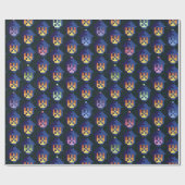 Papier Cadeau Pixel Lantern Night Pattern (Plat)