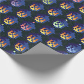 Papier Cadeau Pixel Lantern Night Pattern (Coin)