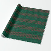 Papier Cadeau Pixel Motif vert rouge noir (Déroulé)