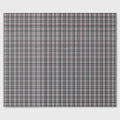 Papier Cadeau Pixel Plaid à Grey with Red Stripe (Plat)