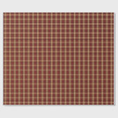 Papier Cadeau Pixel Plaid en rouge et or (Plat)