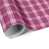Papier Cadeau Pixel Plaid_Magenta-Noir (Coin rond)