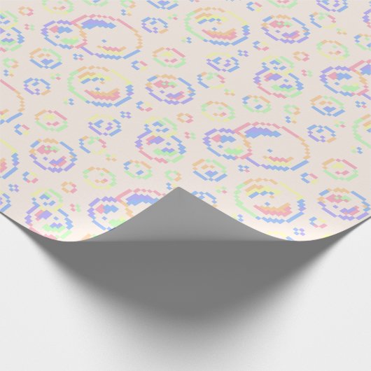 Papier Cadeau Pixel Soap Bubbles Pattern (Coin)