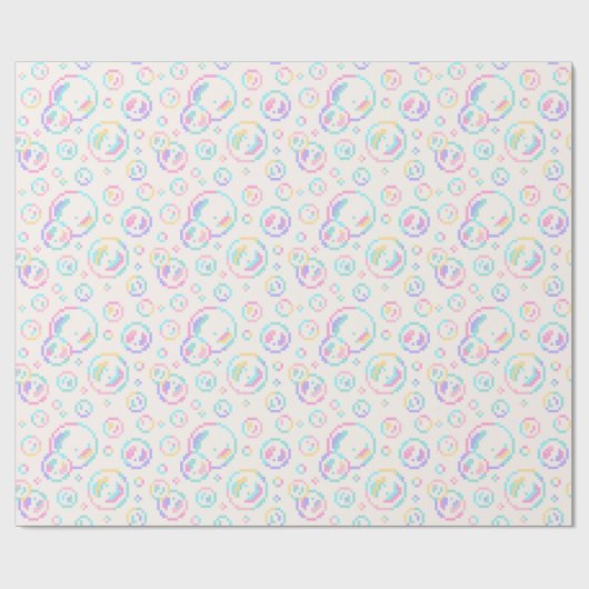 Papier Cadeau Pixel Soap Bubbles Pattern (Plat)