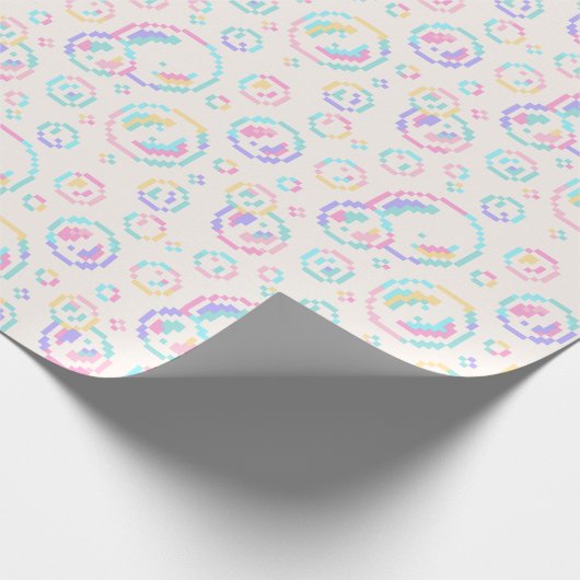 Papier Cadeau Pixel Soap Bubbles Pattern (Coin)
