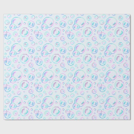 Papier Cadeau Pixel Soap Bubbles Pattern (Plat)