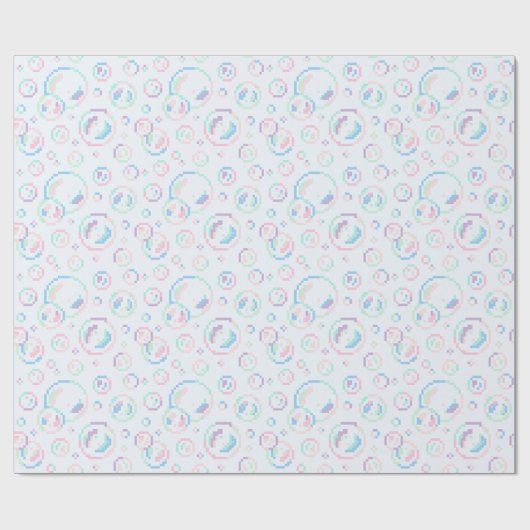 Papier Cadeau Pixel Soap Bubbles Pattern (Plat)