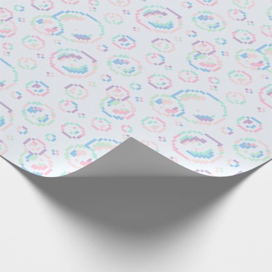 Papier Cadeau Pixel Soap Bubbles Pattern (Coin)