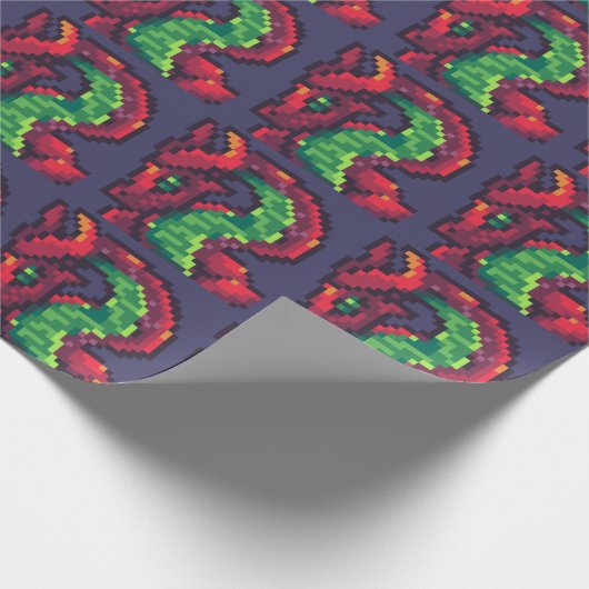 Papier Cadeau Pixelart, Pixel Art dragon (Coin)
