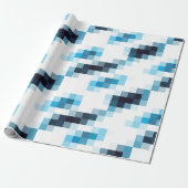Papier Cadeau Pixels bleus de gradient (Déroulé)