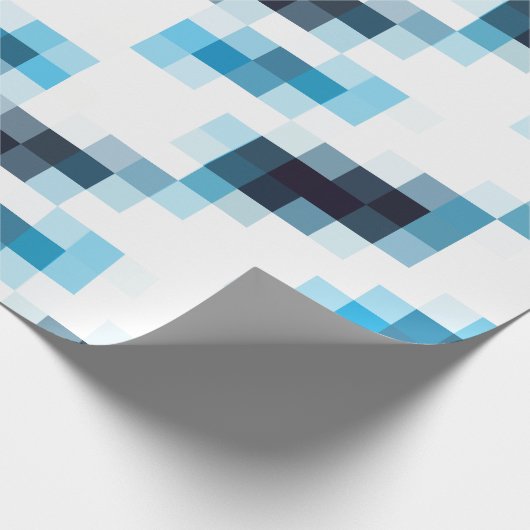 Papier Cadeau Pixels bleus de gradient (Coin)