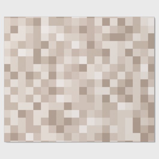 Papier Cadeau pixels Brown (Plat)