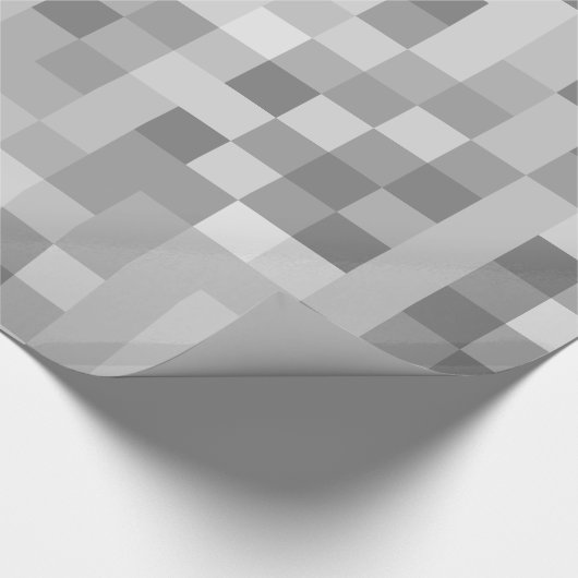 Papier Cadeau pixels gris (Coin)