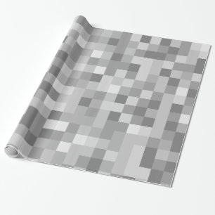 Papier Cadeau pixels gris