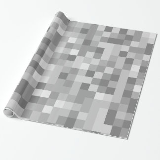 Papier Cadeau pixels gris