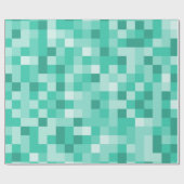 Papier Cadeau Pixels vert foncé (Plat)