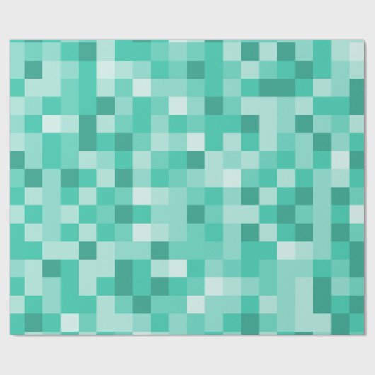 Papier Cadeau Pixels vert foncé (Plat)