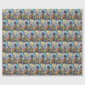 Papier Cadeau Pixie Fairy sur un tournesol (Plat)
