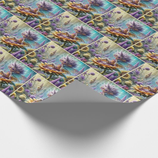 Papier Cadeau Pixie Fairy sur un tournesol (Coin)