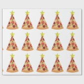 Papier Cadeau pizza affreux arbre de noël drôle (Plat)