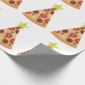Papier Cadeau pizza affreux arbre de noël drôle (Coin)