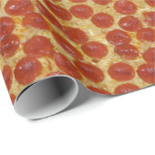 Papier Cadeau pizza au gros pepperoni (Coin rond)