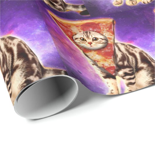 Papier Cadeau Pizza chaton Kitty (Coin rond)