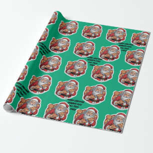 Papier Cadeau Pizza drôle Noël modifiable WRAP