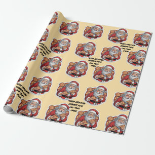 Papier Cadeau Pizza drôle Noël modifiable WRAP