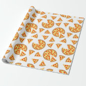 Papier Cadeau Pizza et tranches de cool motif sur blanc (Déroulé)