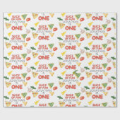 Papier Cadeau Pizza italienne moderne 1er anniversaire fête (Plat)