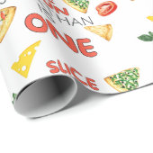 Papier Cadeau Pizza italienne moderne 1er anniversaire fête (Coin rond)