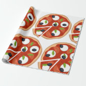 Papier Cadeau Pizza Mozzarella aux Tomates et Basilic (Déroulé)