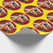 Papier Cadeau Pizza Slice mangeur de chien (Coin)