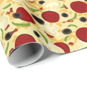 Papier Cadeau Pizza Topping (Coin rond)