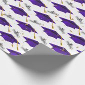 Papier Cadeau Plafond de graduation pourpre avec Diplômes (Coin)