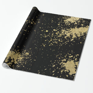 Papier Cadeau Plafonds D'Or Sur Noir