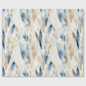 Papier Cadeau Plage Abstraite de crème bleue (Plat)
