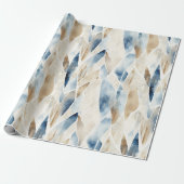 Papier Cadeau Plage Abstraite de crème bleue (Déroulé)