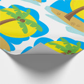 Papier Cadeau Plage aux palmiers